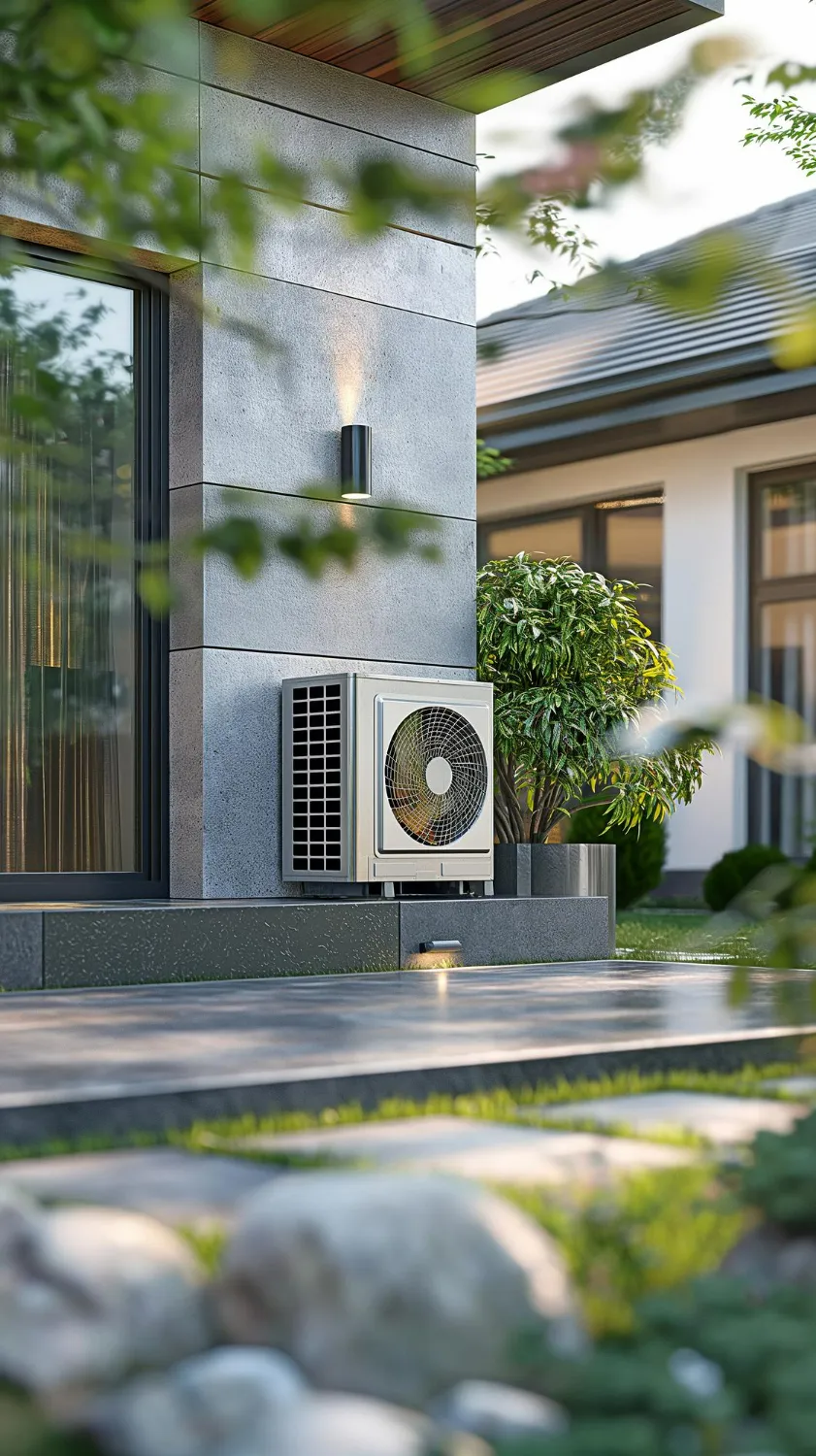 Pompes à chaleur installé sur une maison moderne